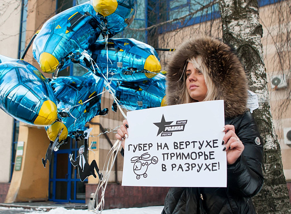 "РОДИНА" провела акцию "Миклушевский, хватит летать, пора садиться!", 24.02.2016
