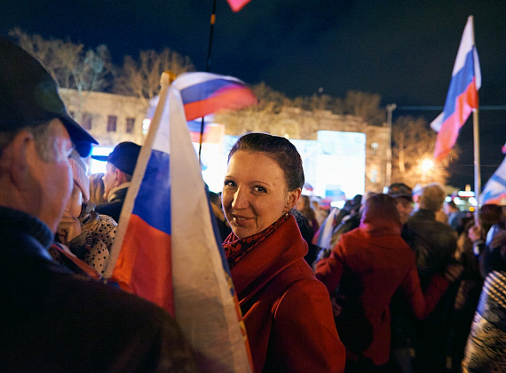 Митинг в Севастополе после референдума, выступление Алексея Журавлёва и Антона Тицкого, 16 марта 2014 г.