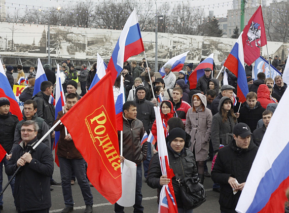 Митинг на Васильевском спуске в поддержку Крыма, 7 марта 2014 г.