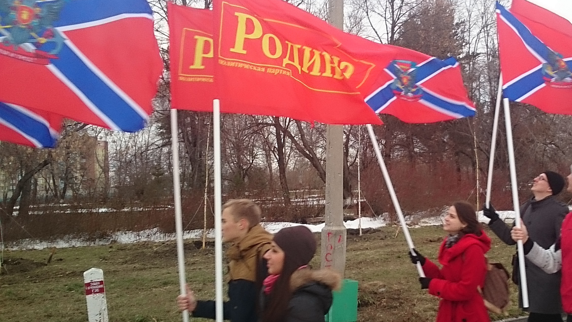 Патриоты Новосибирска провели пикет в поддержку выборов в Новороссии