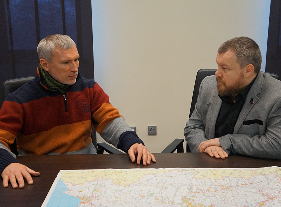 Встреча Алексея Журавлёва с председателем Народного Совета ДНР Андреем Пургиным и депутатом Народного Совета Екатериной Мартьяновой, 30.01.2015