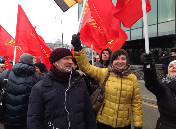"РОДИНА" на шествии в поддержку русских на Украине. Москва, 2 марта 2014 г.