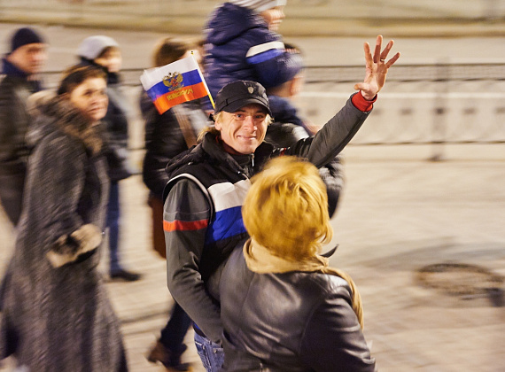 Митинг в Севастополе после референдума, выступление Алексея Журавлёва и Антона Тицкого, 16 марта 2014 г.