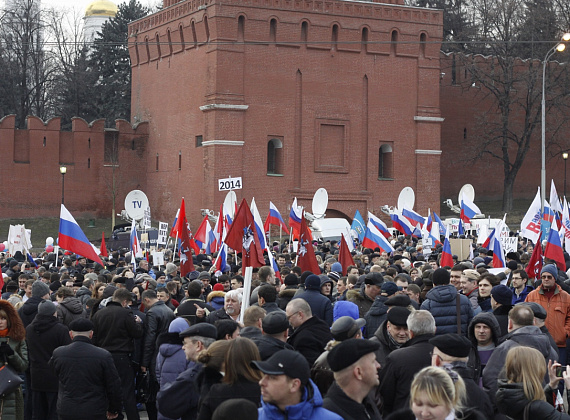 Митинг на Васильевском спуске в поддержку Крыма, 7 марта 2014 г.