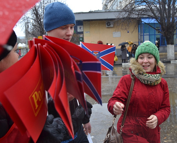 Патриоты Саратова поддержали пикетами выборы в Новороссии