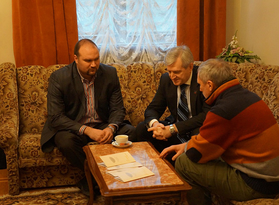 Встреча Алексея Журавлёва с министром культуры ДНР Александром Парецким и министром образования ДНР Игорем Костенком, 30.01.2015