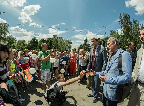 Алексей Журавлёв и Олег Царёв в Новороссии - общение с жителями, 13 июня 2014 г.